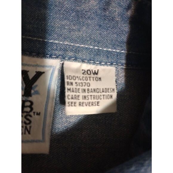 Christmas‎ Shirt Ladies 20W Chambray Button Front Snowman Christmas Tree Vintage - Picture 7 of 8